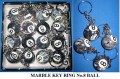 MARBLE PATTERNED 1inch KEY RING NUMBER 8 BALL